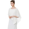 image:imageBEAUTELICATE Asymmetrical Capelets Chiffon Capes Wedding Bridal Shawls Wraps For Women Evening DressIvory