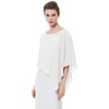 image:imageBEAUTELICATE Asymmetrical Capelets Chiffon Capes Wedding Bridal Shawls Wraps For Women Evening DressIvory