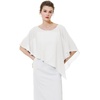 image:imageBEAUTELICATE Asymmetrical Capelets Chiffon Capes Wedding Bridal Shawls Wraps For Women Evening DressIvory