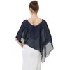 image:imageBEAUTELICATE Asymmetrical Capelets Chiffon Capes Wedding Bridal Shawls Wraps For Women Evening DressNavy Blue