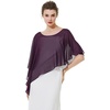 image:imageBEAUTELICATE Asymmetrical Capelets Chiffon Capes Wedding Bridal Shawls Wraps For Women Evening DressPlum