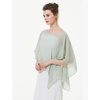 image:imageBEAUTELICATE Asymmetrical Capelets Chiffon Capes Wedding Bridal Shawls Wraps For Women Evening DressSage Green
