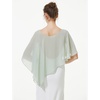 image:imageBEAUTELICATE Asymmetrical Capelets Chiffon Capes Wedding Bridal Shawls Wraps For Women Evening DressSage Green