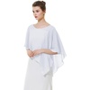 image:imageBEAUTELICATE Asymmetrical Capelets Chiffon Capes Wedding Bridal Shawls Wraps For Women Evening DressWhite