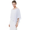 image:imageBEAUTELICATE Asymmetrical Capelets Chiffon Capes Wedding Bridal Shawls Wraps For Women Evening DressWhite