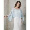 image:imageBEAUTELICATE Bridal Shawl for Wedding Dress Chiffon Shawl with Arm Hole Evening Capelet 2 SizeBaby Blue