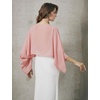 image:imageBEAUTELICATE Bridal Shawl for Wedding Dress Chiffon Shawl with Arm Hole Evening Capelet 2 SizeBallet Pink