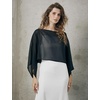 image:imageBEAUTELICATE Bridal Shawl for Wedding Dress Chiffon Shawl with Arm Hole Evening Capelet 2 SizeBlack