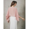 image:imageBEAUTELICATE Bridal Shawl for Wedding Dress Chiffon Shawl with Arm Hole Evening Capelet 2 SizeBlush Pink