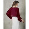 image:imageBEAUTELICATE Bridal Shawl for Wedding Dress Chiffon Shawl with Arm Hole Evening Capelet 2 SizeBurgundy