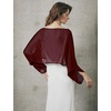 image:imageBEAUTELICATE Bridal Shawl for Wedding Dress Chiffon Shawl with Arm Hole Evening Capelet 2 SizeCabernet