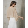 image:imageBEAUTELICATE Bridal Shawl for Wedding Dress Chiffon Shawl with Arm Hole Evening Capelet 2 SizeChampagne