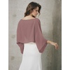 image:imageBEAUTELICATE Bridal Shawl for Wedding Dress Chiffon Shawl with Arm Hole Evening Capelet 2 SizeCinnamon Rose