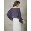 image:imageBEAUTELICATE Bridal Shawl for Wedding Dress Chiffon Shawl with Arm Hole Evening Capelet 2 SizeDark Purple