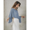 image:imageBEAUTELICATE Bridal Shawl for Wedding Dress Chiffon Shawl with Arm Hole Evening Capelet 2 SizeDusty Blue