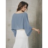 image:imageBEAUTELICATE Bridal Shawl for Wedding Dress Chiffon Shawl with Arm Hole Evening Capelet 2 SizeDusty Blue