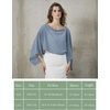 image:imageBEAUTELICATE Bridal Shawl for Wedding Dress Chiffon Shawl with Arm Hole Evening Capelet 2 SizeDusty Blue
