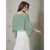 image:imageBEAUTELICATE Bridal Shawl for Wedding Dress Chiffon Shawl with Arm Hole Evening Capelet 2 SizeDustysage