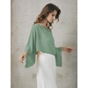 image:imageBEAUTELICATE Bridal Shawl for Wedding Dress Chiffon Shawl with Arm Hole Evening Capelet 2 SizeDustysage