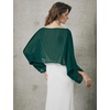 image:imageBEAUTELICATE Bridal Shawl for Wedding Dress Chiffon Shawl with Arm Hole Evening Capelet 2 SizeEmerald Green