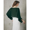 image:imageBEAUTELICATE Bridal Shawl for Wedding Dress Chiffon Shawl with Arm Hole Evening Capelet 2 SizeHunter Green