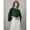 image:imageBEAUTELICATE Bridal Shawl for Wedding Dress Chiffon Shawl with Arm Hole Evening Capelet 2 SizeHunter Green