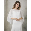image:imageBEAUTELICATE Bridal Shawl for Wedding Dress Chiffon Shawl with Arm Hole Evening Capelet 2 SizeIvory