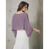 image:imageBEAUTELICATE Bridal Shawl for Wedding Dress Chiffon Shawl with Arm Hole Evening Capelet 2 SizeMauve