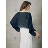 image:imageBEAUTELICATE Bridal Shawl for Wedding Dress Chiffon Shawl with Arm Hole Evening Capelet 2 SizeMidnight Blue