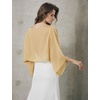 image:imageBEAUTELICATE Bridal Shawl for Wedding Dress Chiffon Shawl with Arm Hole Evening Capelet 2 SizeMustard Yellow