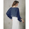 image:imageBEAUTELICATE Bridal Shawl for Wedding Dress Chiffon Shawl with Arm Hole Evening Capelet 2 SizeNavy Blue
