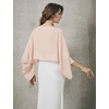 image:imageBEAUTELICATE Bridal Shawl for Wedding Dress Chiffon Shawl with Arm Hole Evening Capelet 2 SizePeach