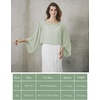 image:imageBEAUTELICATE Bridal Shawl for Wedding Dress Chiffon Shawl with Arm Hole Evening Capelet 2 SizeSage Green