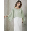 image:imageBEAUTELICATE Bridal Shawl for Wedding Dress Chiffon Shawl with Arm Hole Evening Capelet 2 SizeSage Green