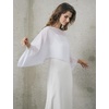 image:imageBEAUTELICATE Bridal Shawl for Wedding Dress Chiffon Shawl with Arm Hole Evening Capelet 2 SizeWhite