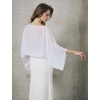 image:imageBEAUTELICATE Bridal Shawl for Wedding Dress Chiffon Shawl with Arm Hole Evening Capelet 2 SizeWhite