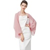 image:imageBEAUTELICATE Bridal Wedding Chiffon Shawl Shrug with Arm Hole Bridesmaid Cover Up Evening Party Summer ShawlBallet Pink