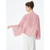 image:imageBEAUTELICATE Bridal Wedding Chiffon Shawl Shrug with Arm Hole Bridesmaid Cover Up Evening Party Summer ShawlBallet Pink
