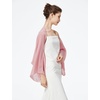 image:imageBEAUTELICATE Bridal Wedding Chiffon Shawl Shrug with Arm Hole Bridesmaid Cover Up Evening Party Summer ShawlBallet Pink