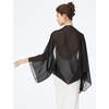 image:imageBEAUTELICATE Bridal Wedding Chiffon Shawl Shrug with Arm Hole Bridesmaid Cover Up Evening Party Summer ShawlBlack