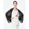 image:imageBEAUTELICATE Bridal Wedding Chiffon Shawl Shrug with Arm Hole Bridesmaid Cover Up Evening Party Summer ShawlBlack