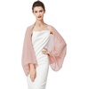 image:imageBEAUTELICATE Bridal Wedding Chiffon Shawl Shrug with Arm Hole Bridesmaid Cover Up Evening Party Summer ShawlBlush Pink