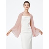 image:imageBEAUTELICATE Bridal Wedding Chiffon Shawl Shrug with Arm Hole Bridesmaid Cover Up Evening Party Summer ShawlBlush Pink