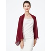 image:imageBEAUTELICATE Bridal Wedding Chiffon Shawl Shrug with Arm Hole Bridesmaid Cover Up Evening Party Summer ShawlBurgundy