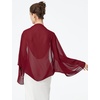 image:imageBEAUTELICATE Bridal Wedding Chiffon Shawl Shrug with Arm Hole Bridesmaid Cover Up Evening Party Summer ShawlBurgundy