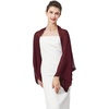 image:imageBEAUTELICATE Bridal Wedding Chiffon Shawl Shrug with Arm Hole Bridesmaid Cover Up Evening Party Summer ShawlCabernet
