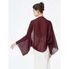 image:imageBEAUTELICATE Bridal Wedding Chiffon Shawl Shrug with Arm Hole Bridesmaid Cover Up Evening Party Summer ShawlCabernet
