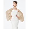 image:imageBEAUTELICATE Bridal Wedding Chiffon Shawl Shrug with Arm Hole Bridesmaid Cover Up Evening Party Summer ShawlChampagne