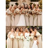 image:imageBEAUTELICATE Bridal Wedding Chiffon Shawl Shrug with Arm Hole Bridesmaid Cover Up Evening Party Summer ShawlChampagne