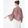 image:imageBEAUTELICATE Bridal Wedding Chiffon Shawl Shrug with Arm Hole Bridesmaid Cover Up Evening Party Summer ShawlCinnamon Rose